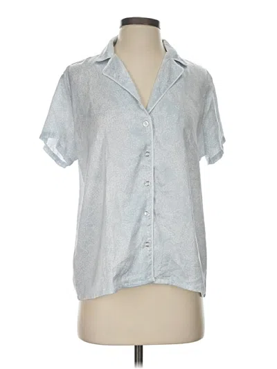Pre-owned Splendid Short Sleeve Blouse In Silver