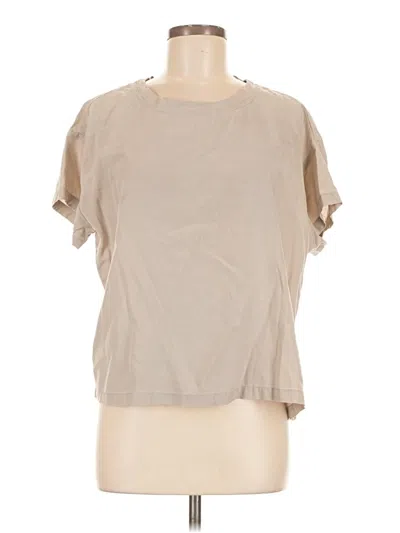 Pre-owned Splendid Short Sleeve Blouse In Tan