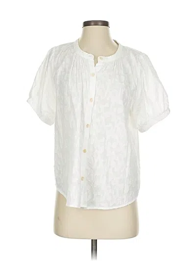Pre-owned Splendid Short Sleeve Blouse In White
