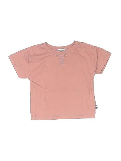 Pre-owned Splendid Babies' Short Sleeve Henley Shirt In Pink