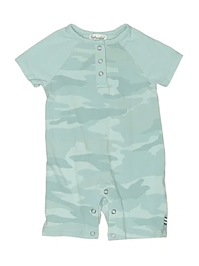 Pre-owned Splendid Babies' Short Sleeve Onesie In Blue