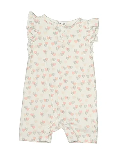 Pre-owned Splendid Kids' Short Sleeve Onesie In White