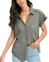 Splendid Short Sleeve Paige Shirt In Soft Vob