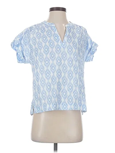 Pre-owned Splendid Short Sleeve Polo Shirt In Blue