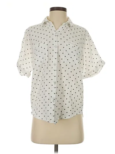 Pre-owned Splendid Short Sleeve Polo Shirt In Ivory