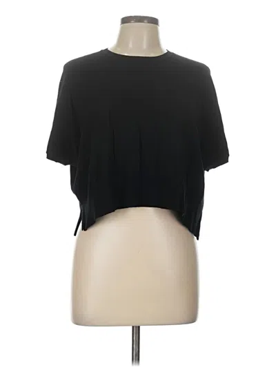 Pre-owned Splendid Short Sleeve Top Black Keyhole Neckline Tops