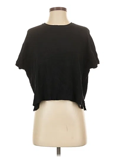 Pre-owned Splendid Short Sleeve Top Black Keyhole Neckline Tops