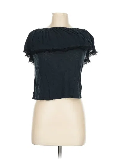Pre-owned Splendid Short Sleeve Top Black Strapless Neckline Tops