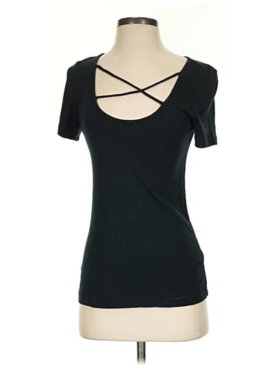 Pre-owned Splendid Short Sleeve Top Black Sweetheart Neckline Tops
