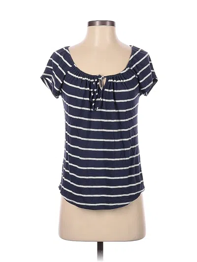Pre-owned Splendid Short Sleeve Top Blue Scoop Neck Tops