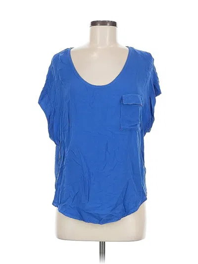 Pre-owned Splendid Short Sleeve Top Blue Scoop Neck Tops