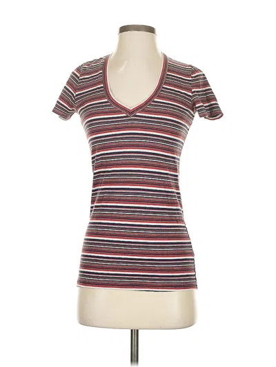 Pre-owned Splendid Short Sleeve Top Burgundy V Neck Tops