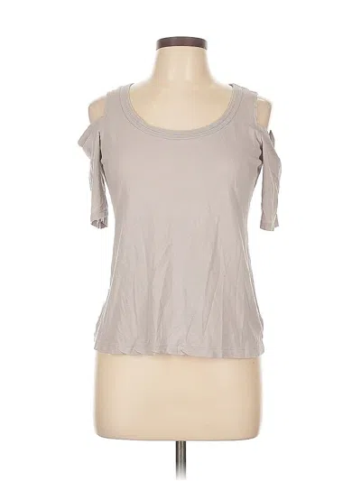 Pre-owned Splendid Short Sleeve Top Gray Cold Shoulder Neckline Tops