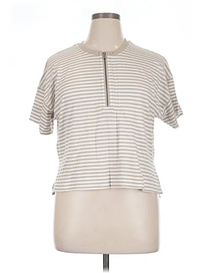 Pre-owned Splendid Short Sleeve Top Gray Keyhole Neckline Tops