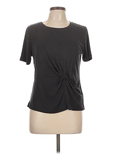 Splendid Short Sleeve Top Gray Keyhole Neckline Tops In Black