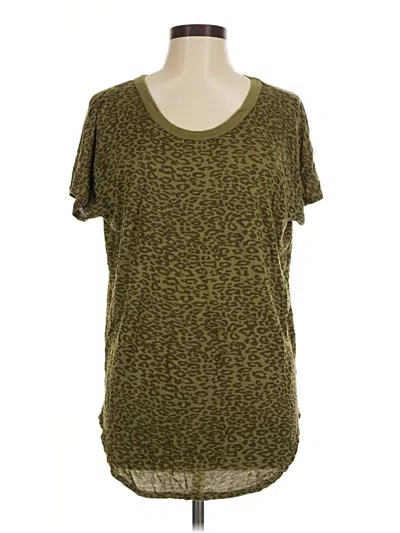 Pre-owned Splendid Short Sleeve Top Green Scoop Neck Tops