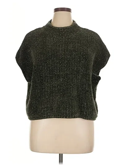 Pre-owned Splendid Short Sleeve Top Green Turtleneck Tops