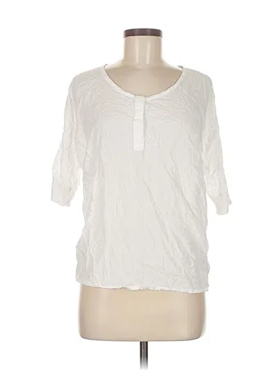 Pre-owned Splendid Short Sleeve Top Ivory Crew Neck Tops In White