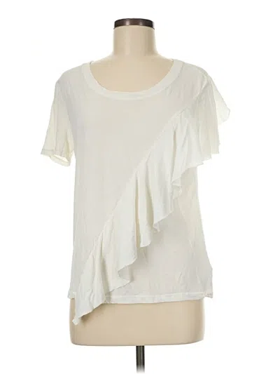 Pre-owned Splendid Short Sleeve Top Ivory One Shoulder Neckline Tops In White
