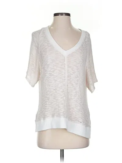 Pre-owned Splendid Short Sleeve Top Ivory V Neck Tops In White