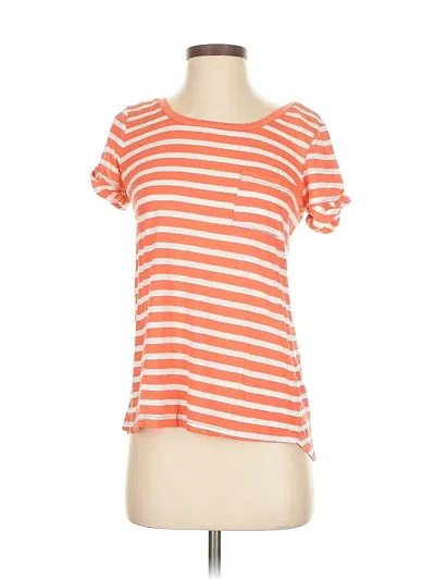 Pre-owned Splendid Short Sleeve Top Orange Scoop Neck Tops
