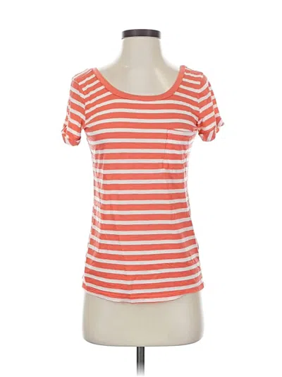 Pre-owned Splendid Short Sleeve Top Orange Scoop Neck Tops