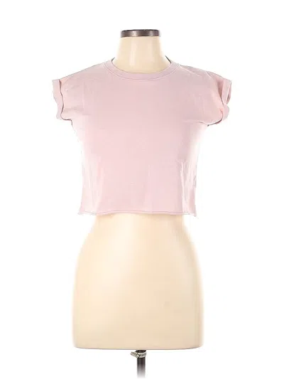 Pre-owned Splendid Short Sleeve Top Pink Keyhole Neckline Tops