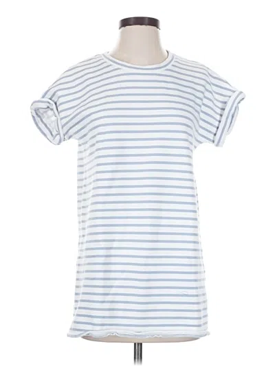 Pre-owned Splendid Short Sleeve Top Silver Crew Neck Tops