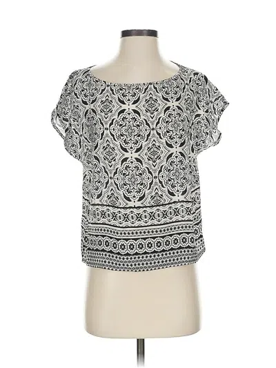 Pre-owned Splendid Short Sleeve Top Silver Square Neckline Tops