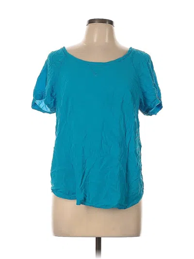 Pre-owned Splendid Short Sleeve Top Teal Scoop Neck Tops In Blue