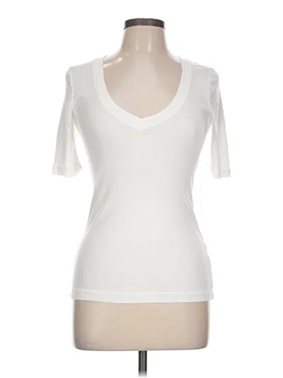 Pre-owned Splendid Short Sleeve Top White V-neck Tops