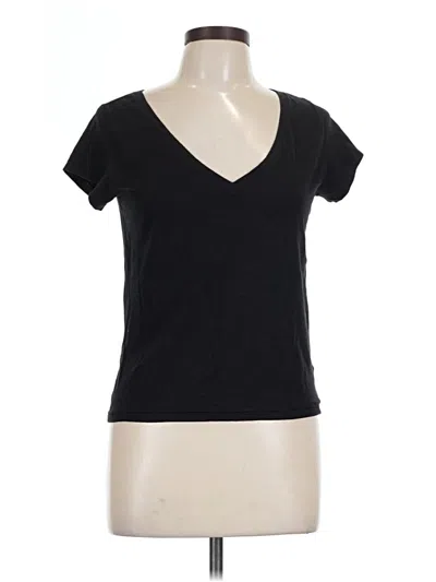 Pre-owned Splendid Short Sleeve T-shirt In Black