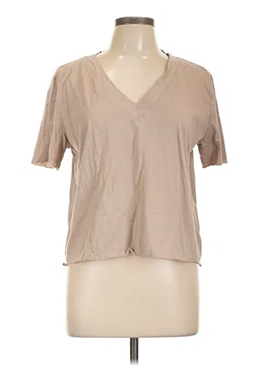 Pre-owned Splendid Short Sleeve T-shirt In Brown