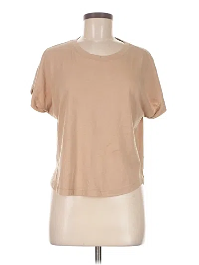 Pre-owned Splendid Short Sleeve T-shirt In Brown