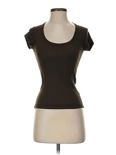 Pre-owned Splendid Short Sleeve T-shirt In Brown