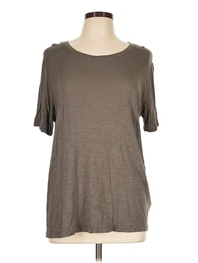Pre-owned Splendid Short Sleeve T-shirt In Brown