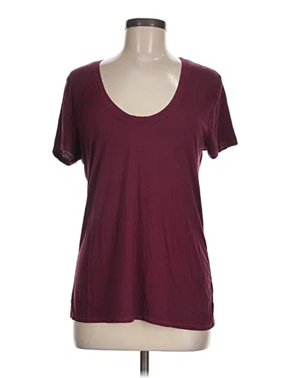 Pre-owned Splendid Short Sleeve T-shirt In Burgundy