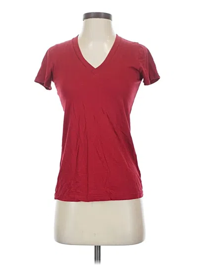 Pre-owned Splendid Short Sleeve T-shirt In Burgundy