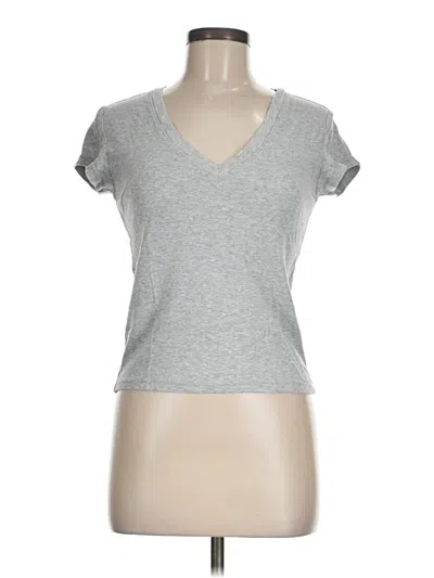Pre-owned Splendid Short Sleeve T-shirt In Gray