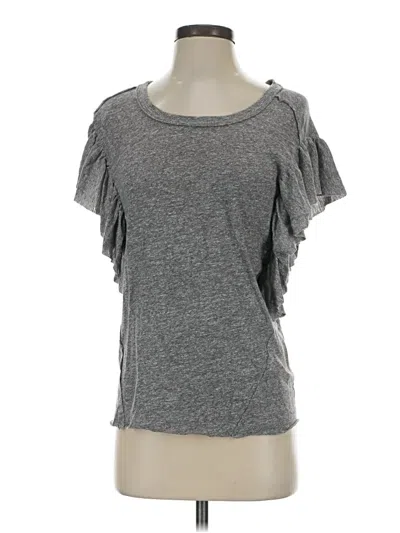 Pre-owned Splendid Short Sleeve T-shirt In Gray