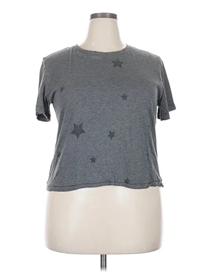 Pre-owned Splendid Short Sleeve T-shirt In Gray