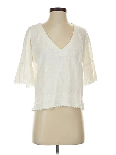 Pre-owned Splendid Short Sleeve T-shirt In Ivory