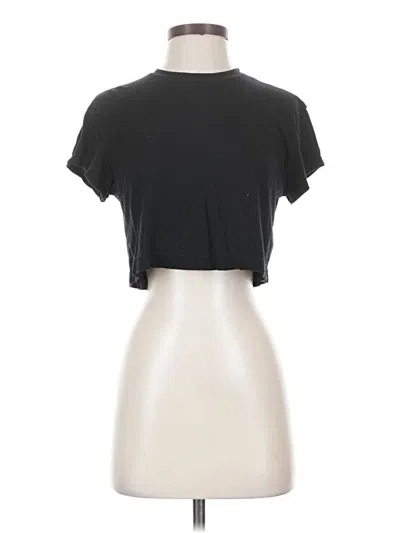 Pre-owned Splendid Short Sleeve Turtleneck In Black