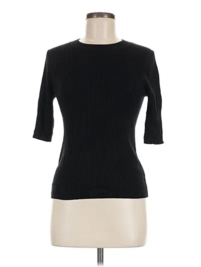 Pre-owned Splendid Short Sleeve Turtleneck In Black