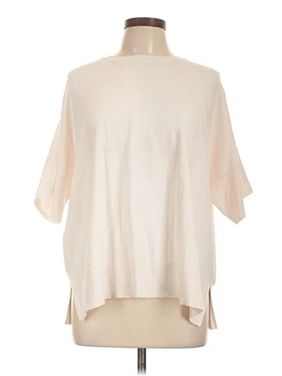 Pre-owned Splendid Short Sleeve Turtleneck In Ivory