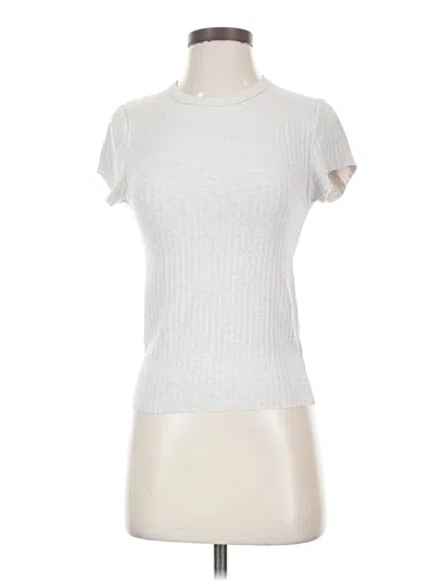 Pre-owned Splendid Short Sleeve Turtleneck In Silver