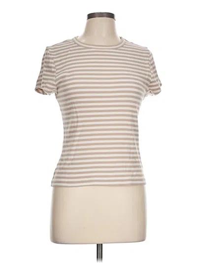 Pre-owned Splendid Short Sleeve Turtleneck In Tan