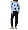 Splendid Silvie Star Crewneck Pullover Sweater In Blue