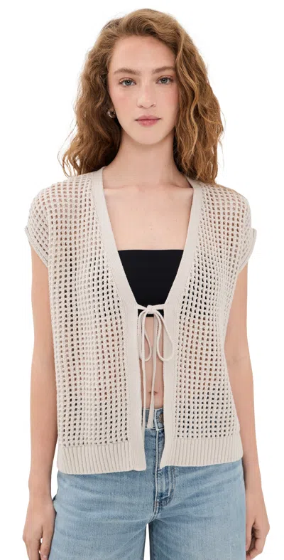 Splendid Simona Tie Front Cardigan Light Fawn In Multi
