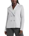 Splendid Singrid Mixed Media Blazer In Ice Heather Grey